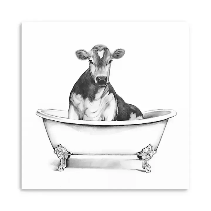 Cheap Clawfoot Cow Canvas Art Print, 20x20 in. Canvas Art