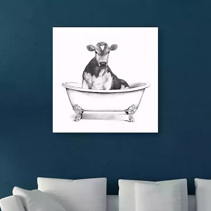 Cheap Clawfoot Cow Canvas Art Print, 20x20 in. Canvas Art