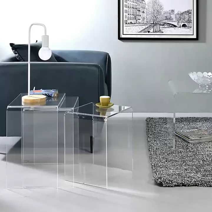 Shop Acrylic Curved Nesting Side Tables, Set of 3 Console Tables