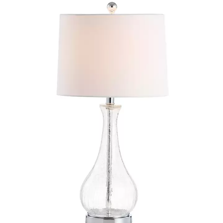 Store Clear Glass and Silver Metal Base Table Lamp Table Lamps