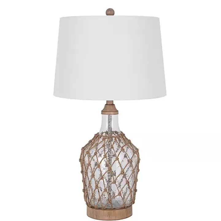 Store Clear Glass Coastal Netting Table Lamps, Set of 2 Table Lamps