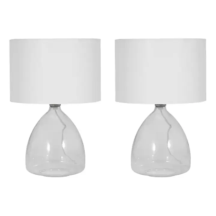 Store Clear Glass Tapered Table Lamps, Set of 2 Table Lamps