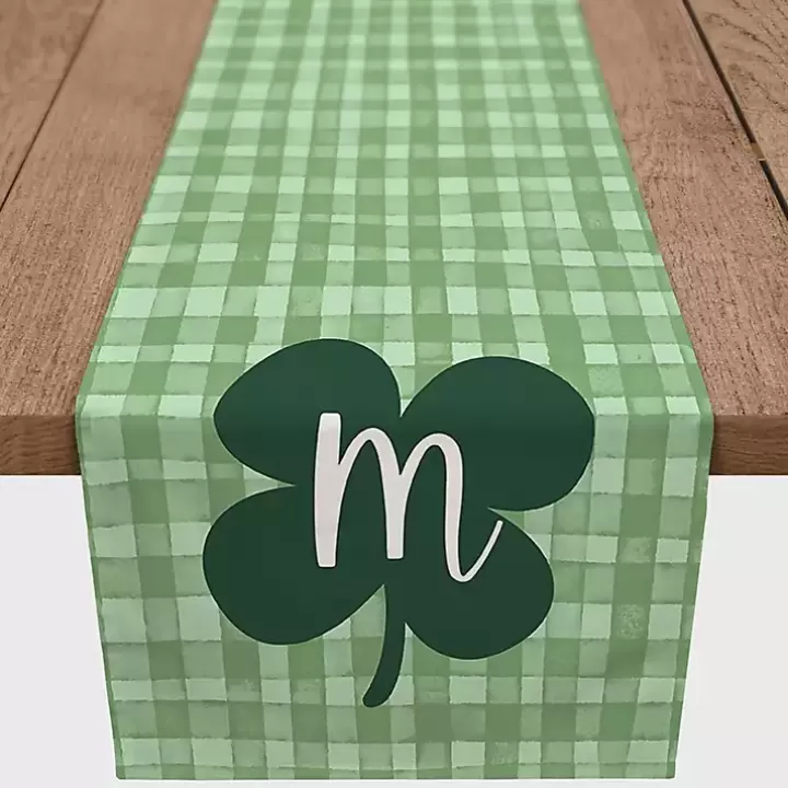 Hot Clover Personalized Monogram Table Runner, 90 in. Table Linens