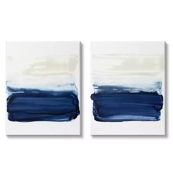 Sale Coastal Brushstrokes Canvas Art Print, Set of 2 Canvas Art