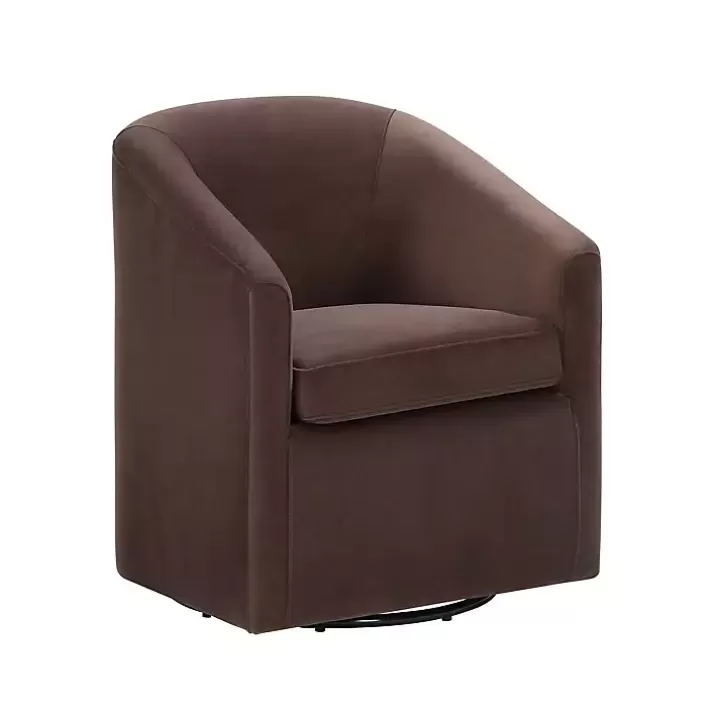 Discount Coco Velvet Swivel Barrel Accent Chair Accent Chairs