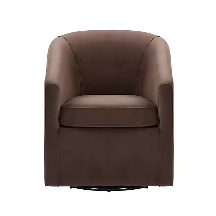 Discount Coco Velvet Swivel Barrel Accent Chair Accent Chairs