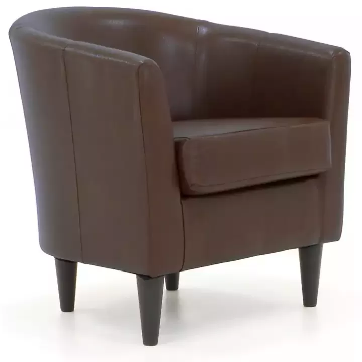 Clearance Cognac Faux Leather Winslow Accent Chair Accent Chairs