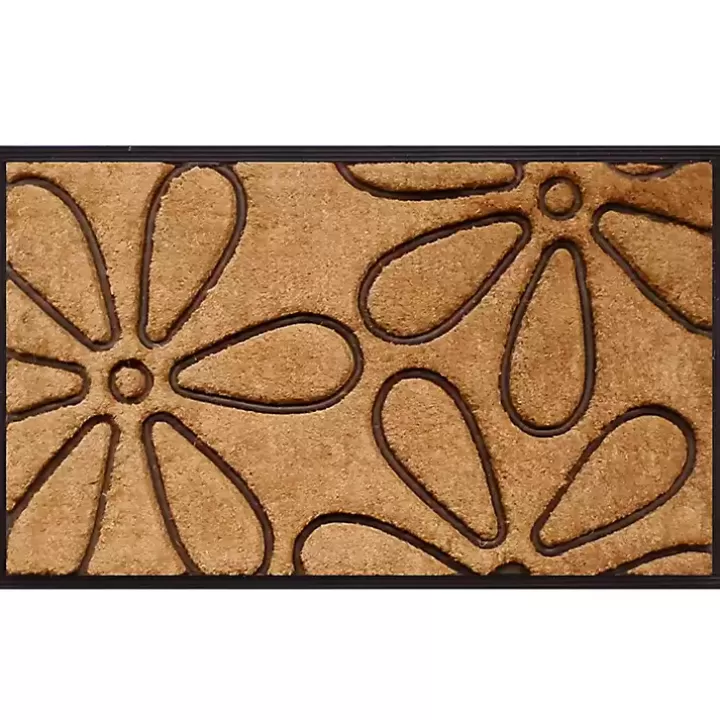 Store Coir and Rubber Flowers Doormat Doormats