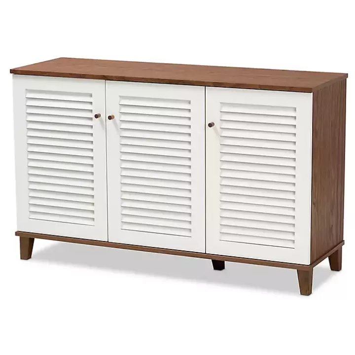 Sale Collier Two-Tone 3-Door Shoe Storage Cabinet Entryway Furniture