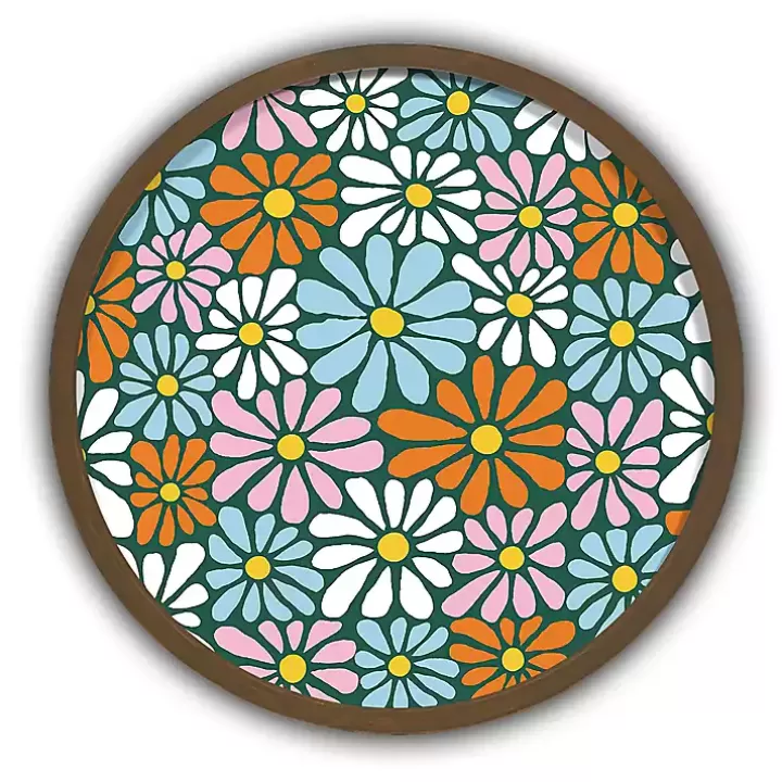 New Colorful Flowers Round Framed Wall Art Framed Art