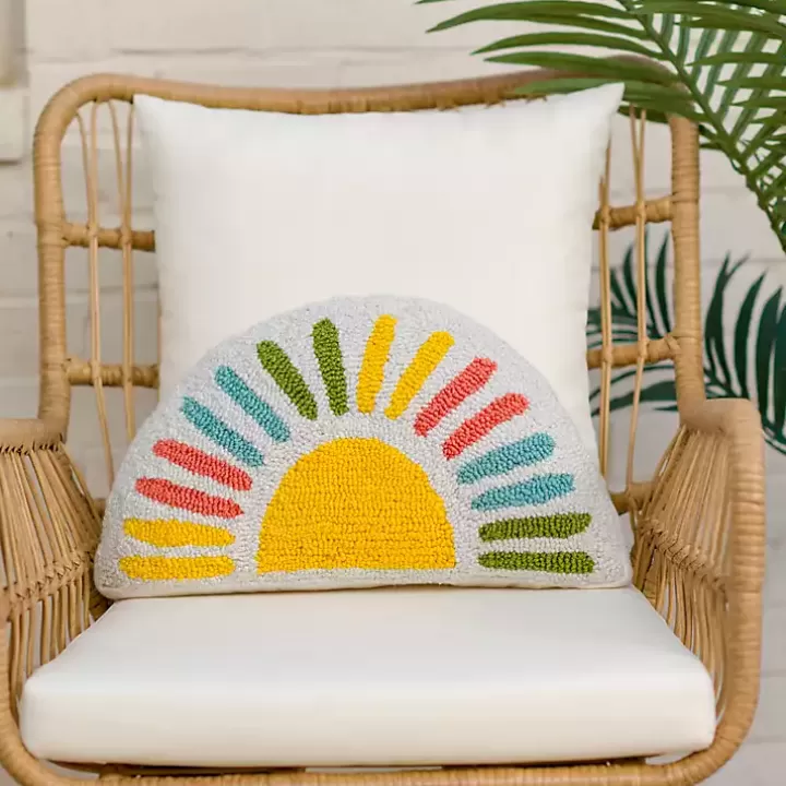 Cheap Colorful Half-Sun Shaped Outdoor Pillow Outdoor Cushions & Pillows