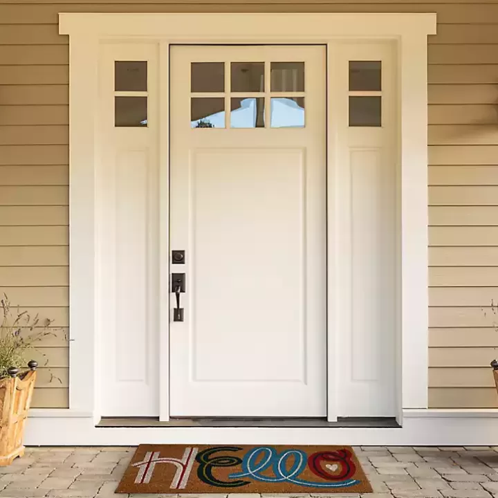 Sale Colorful Hello Coir Doormat Doormats