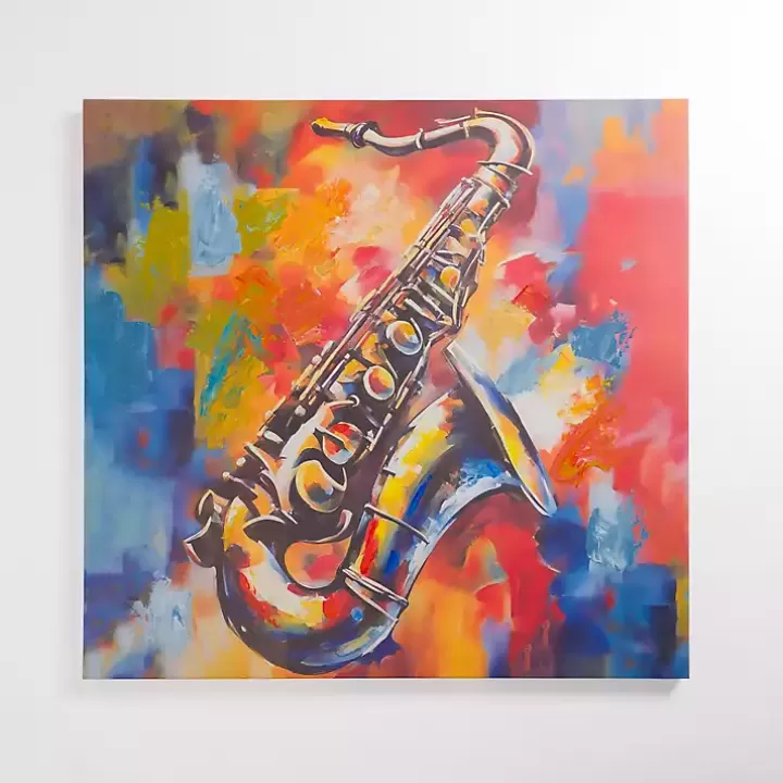 Discount Colorful Saxophone Canvas Art Print Canvas Art