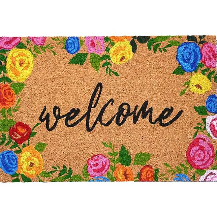 Flash Sale Colorful Welcome Roses Doormat Doormats