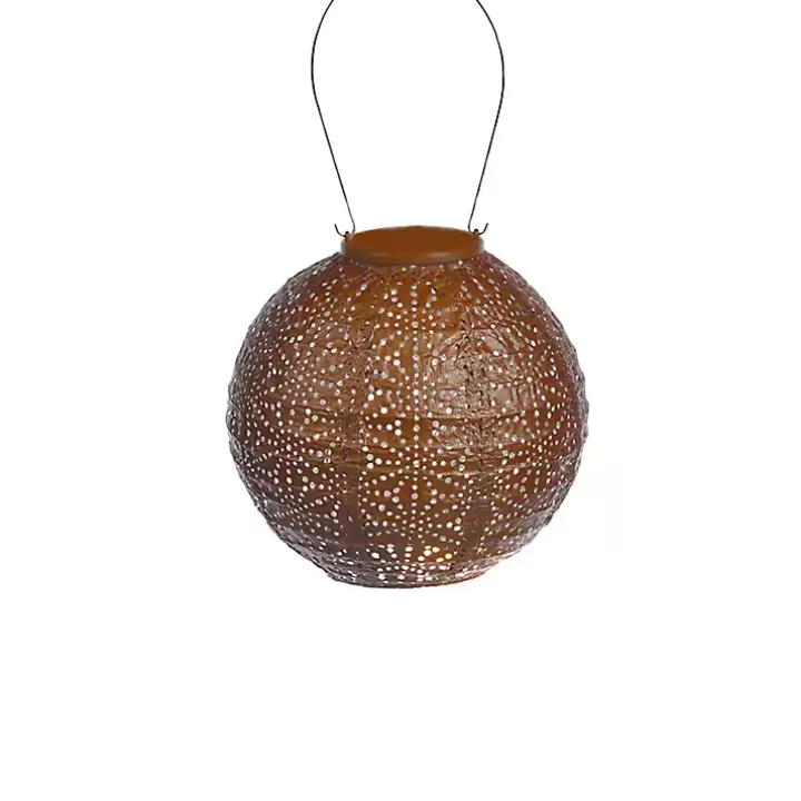 New Copper Sashiko Round Hanging LED Outdoor Lantern Outdoor Lighting