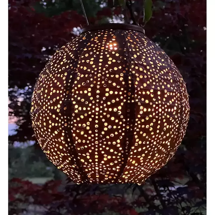 New Copper Sashiko Round Hanging LED Outdoor Lantern Outdoor Lighting