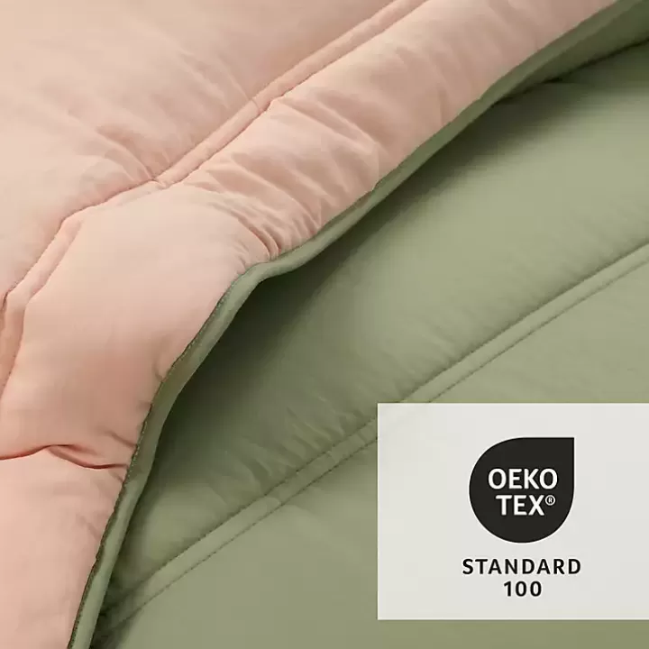 Outlet Coral & Sage Reversible 3-pc. Queen Comforter Set Comforters