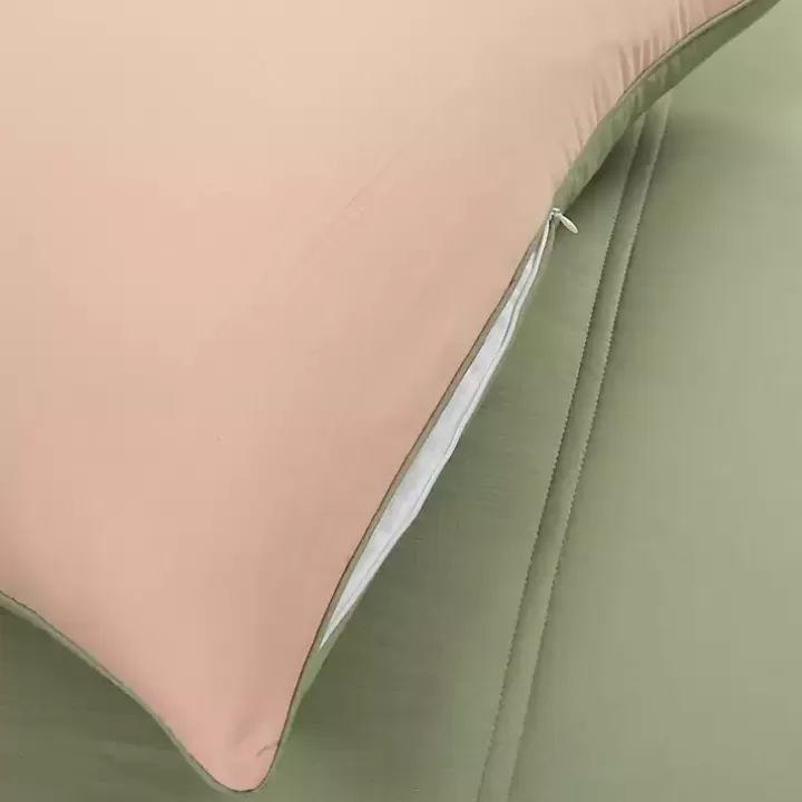 Outlet Coral & Sage Reversible 3-pc. Queen Comforter Set Comforters