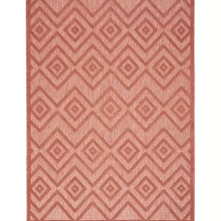 Store Coral Diamond Indoor/Outdoor Area Rug, 5x7 Outdoor Rugs