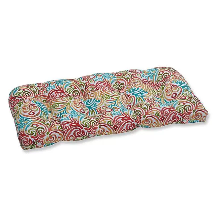 Cheap Corinthian Dapple Wicker Loveseat Cushion Outdoor Cushions & Pillows