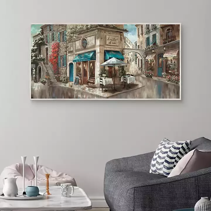 Cheap Corner Cafe Framed Canvas Art Print Canvas Art