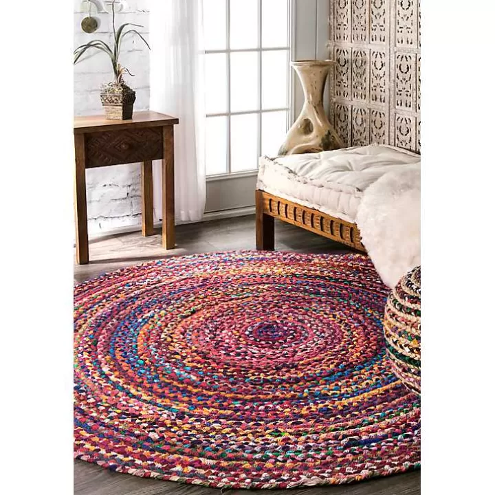 Hot Cotton Braided Tammara Round Area Rug, 6 ft. Area Rugs