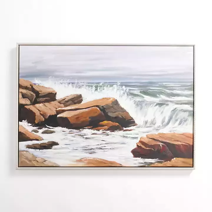 Hot Crashing Waves Framed Canvas Art Print Canvas Art