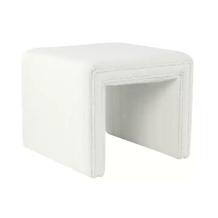 Store Cream Boucle Arch Ottoman Benches & Ottomans