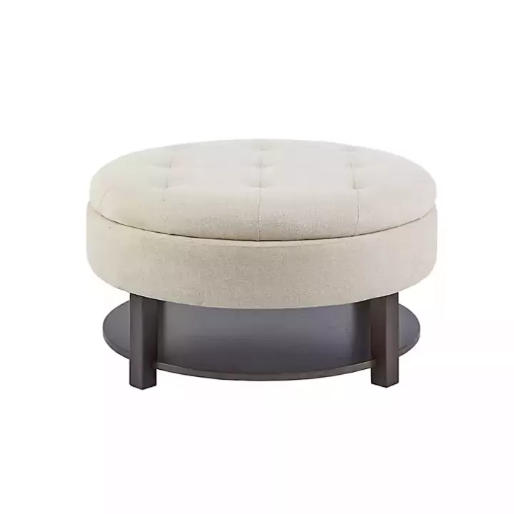 New Cream Button Tufted Storage Ottoman Benches & Ottomans
