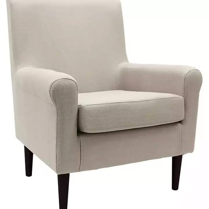 Hot Cream Ellen Rolled Arms Accent Chair Accent Chairs