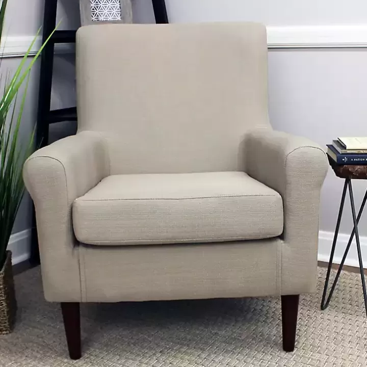 Hot Cream Ellen Rolled Arms Accent Chair Accent Chairs