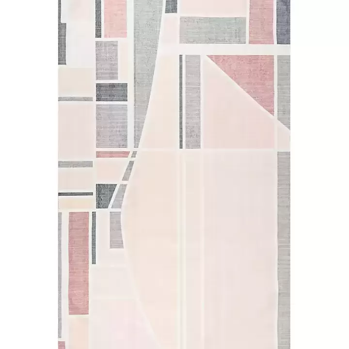 Hot Cream Geometric Shapes Washable Area Rug, 8x10 Area Rugs