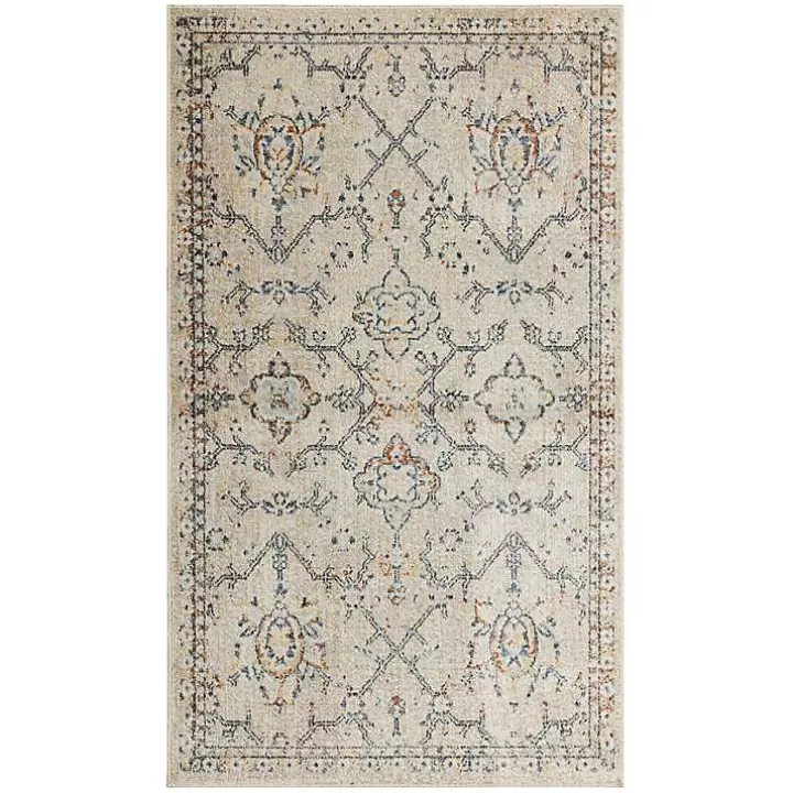 Outlet Cream Granary Floral Area Rug, 6x9 Area Rugs