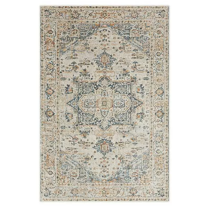 New Cream Hartley Medallion Area Rug, 6x9 Area Rugs