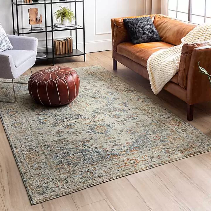 New Cream Hartley Medallion Area Rug, 6x9 Area Rugs