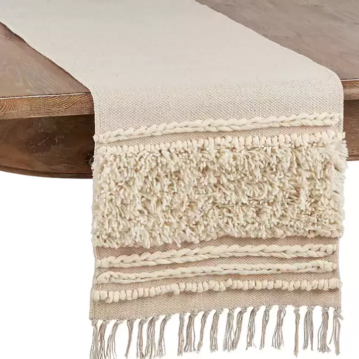 Fashion Cream Knotted Cotton Table Runner Table Linens