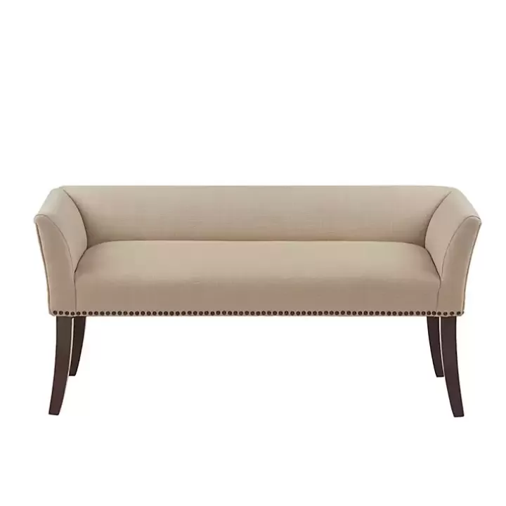 New Cream Low Back Flared Arms Bench Benches & Ottomans