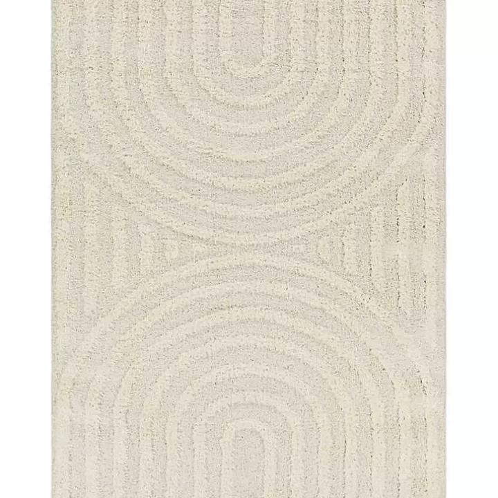Online Cream Modern Curve Area Rug, 6x9 Area Rugs