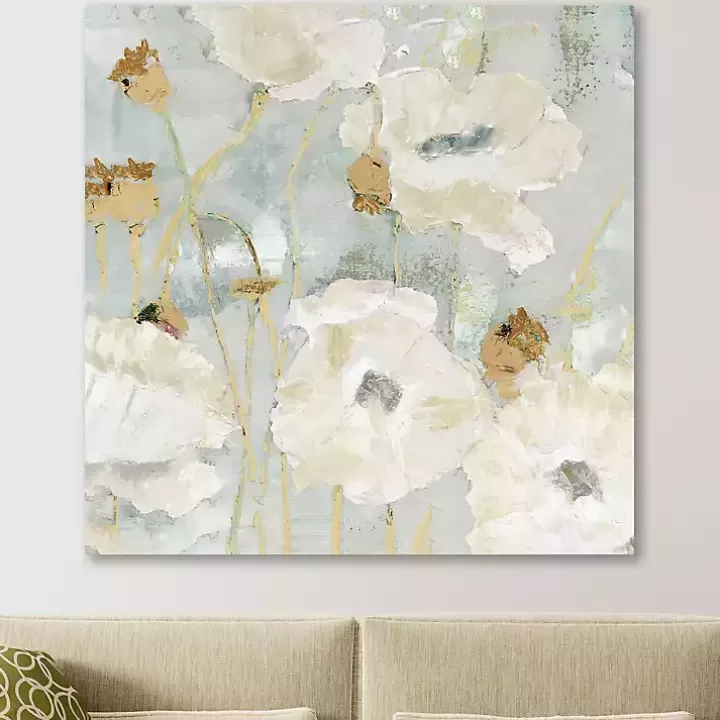 Best Cream Poppies in the Wind Giclee Canvas Art Print Canvas Art