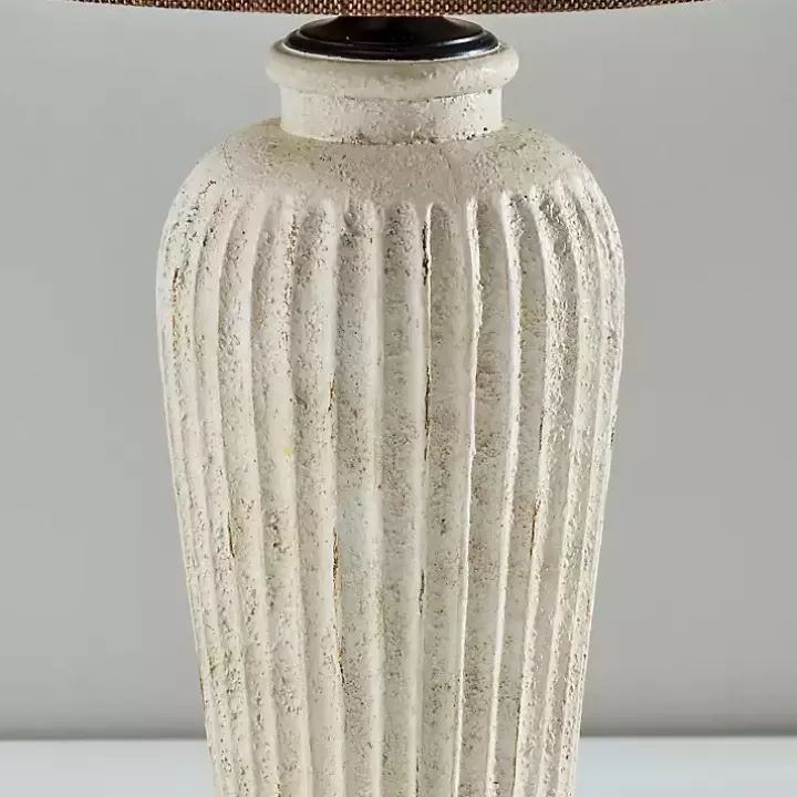 Fashion Cream Ribbed Ceramic Shade Table Lamp Table Lamps