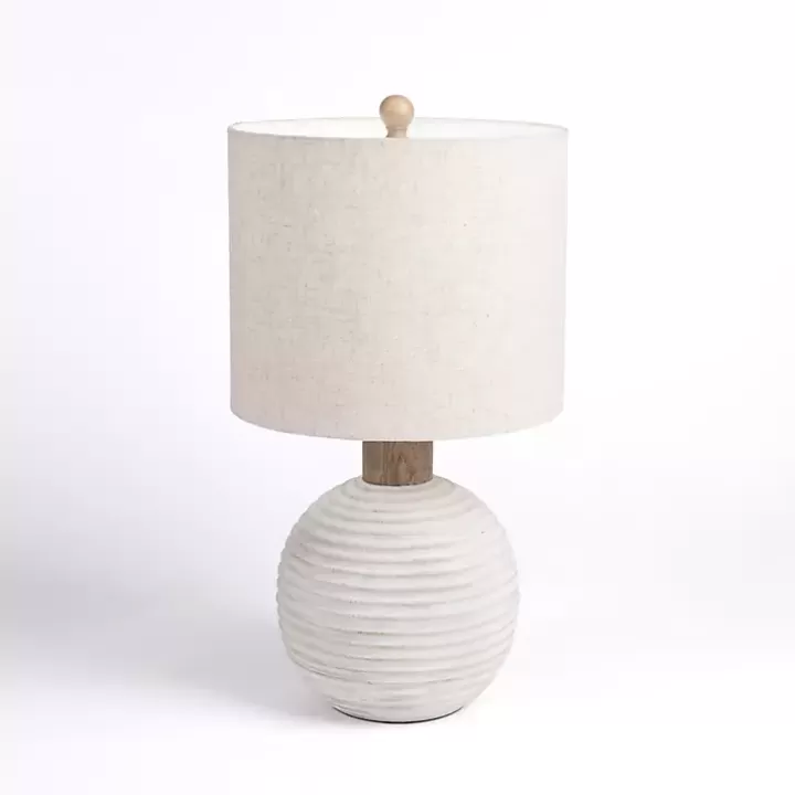 Cheap Cream Ridged Round Table Lamp Table Lamps