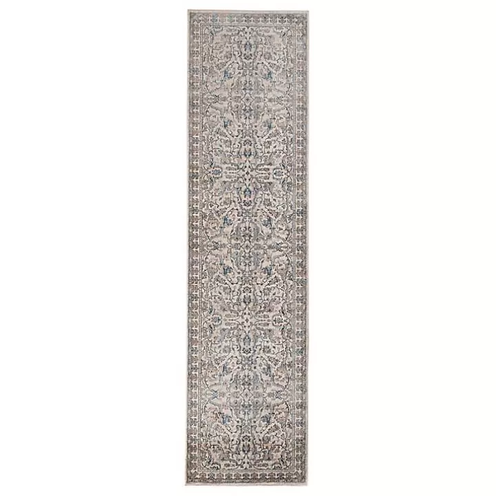 Hot Cream Royal Motif Wilson Floor Runner, 2x10 Area Rugs