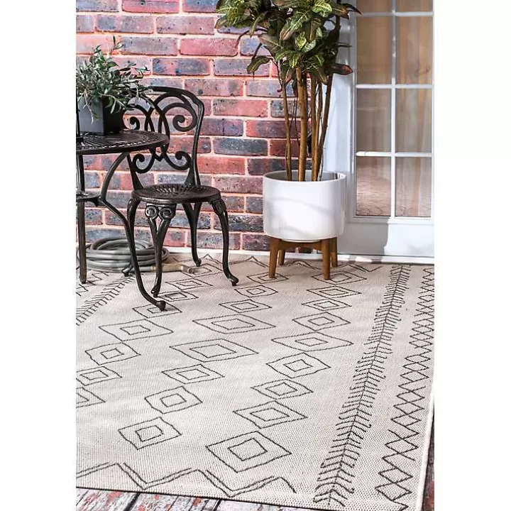 Best Cream Serna Tribal Outdoor Area Rug, 5x7 Outdoor Rugs