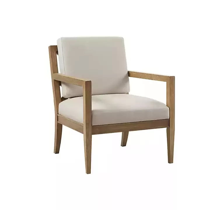 Hot Cream Slatted Wood Accent Chair Accent Chairs