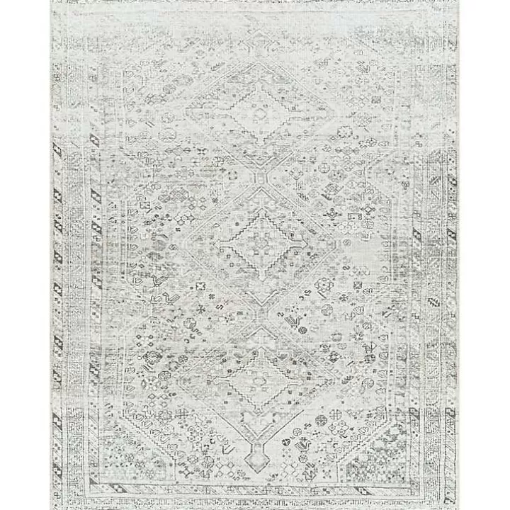 Sale Cream Traditional Washable Area Rug, 6x9 Area Rugs