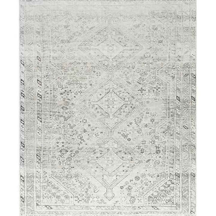 Sale Cream Traditional Washable Area Rug, 8x12 Area Rugs