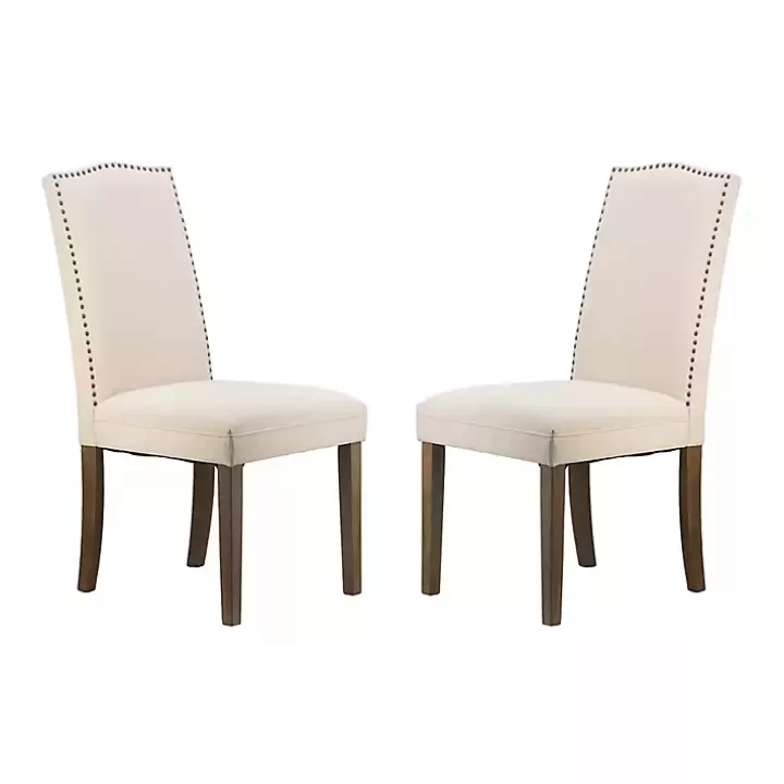 Best Cream Upholstered Armless Dining Chairs, Set of 2 Dining Chairs