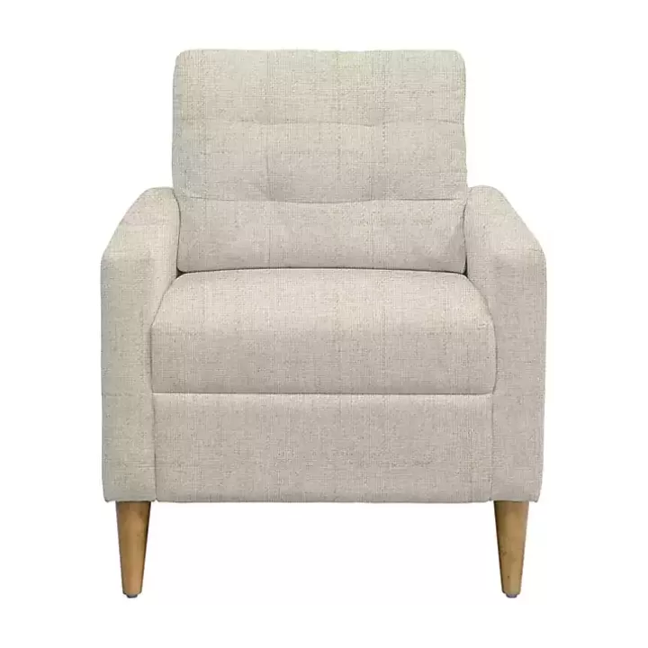 Shop Cream Upholstered Tufted Dani Accent Chair Accent Chairs