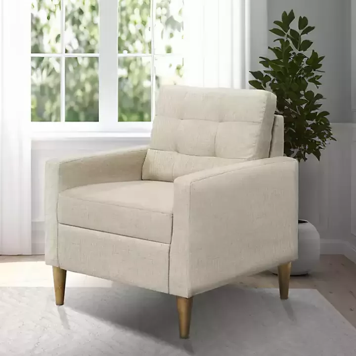 Shop Cream Upholstered Tufted Dani Accent Chair Accent Chairs