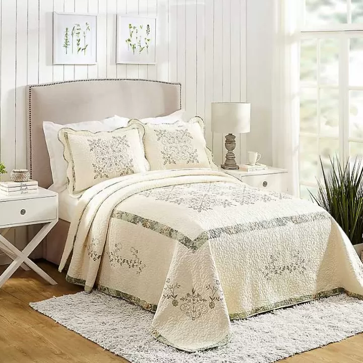 Sale Cream Vintage Treasure King Bedspread Bedspreads & Coverlets